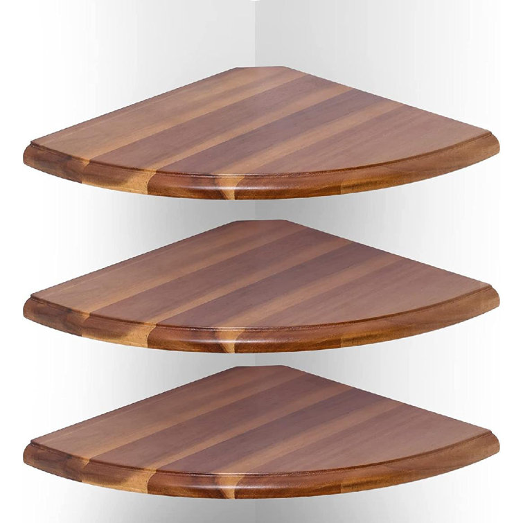 Loon Peak® Fargosa 3 Piece Triangle Solid Wood Corner Shelf Wayfair